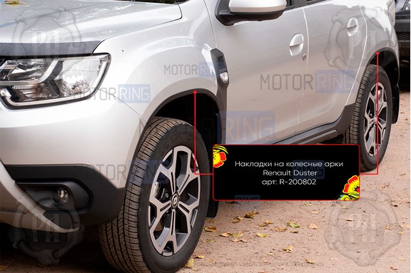 Накладки колесных арок Русская Артель (узкие) для Renault Duster 2 с 2021 г.в.