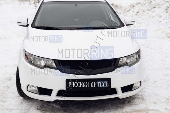 Решетка радиатора Русская Артель Спорт с черной сеткой для KIA Cerato 2008-2013 г.в.
