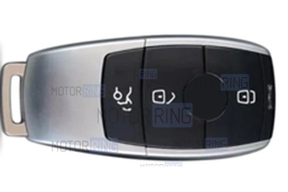 Силиконовый белый чехол смарт-ключа (C) с золотистыми акцентами для Mercedes C, E, S, G, GL, GLS