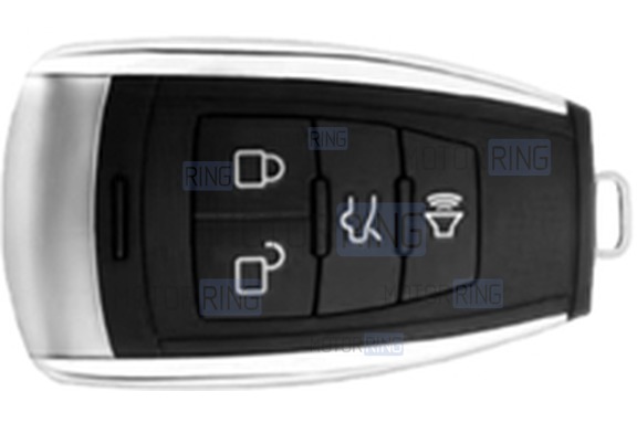 Силиконовый белый чехол смарт-ключа (B) с Хром акцентами для BAIC U5 Plus, X35, X55, BJ40, X7, X75, BJ60