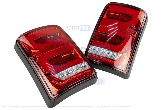 ДефектING! Диодные задние фонари TheBestPartner RED LED (красные) с бегающим повторителем для Лада 4х4, Нива Легенд 21213, 21214, 2131, Урбан (трещина на стекле, рекомендуется его замена)