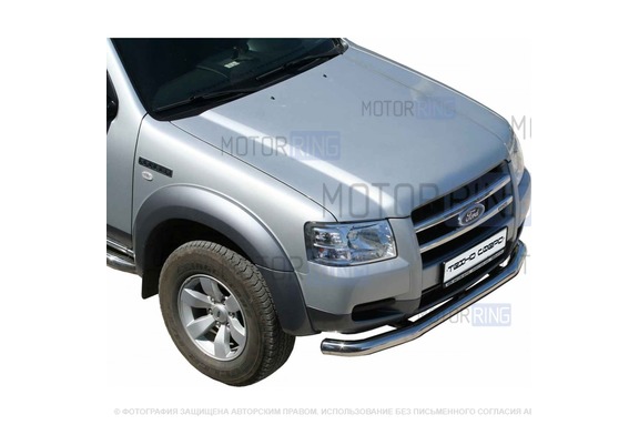 Защита переднего бампера ТехноСфера Труба d76 пикап  для Ford Ranger 2006-2009 г.в.