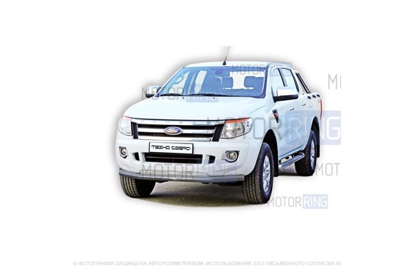 Защита переднего бампера ТехноСфера Труба d63,5  для Ford Ranger 2011-2015 г.в.