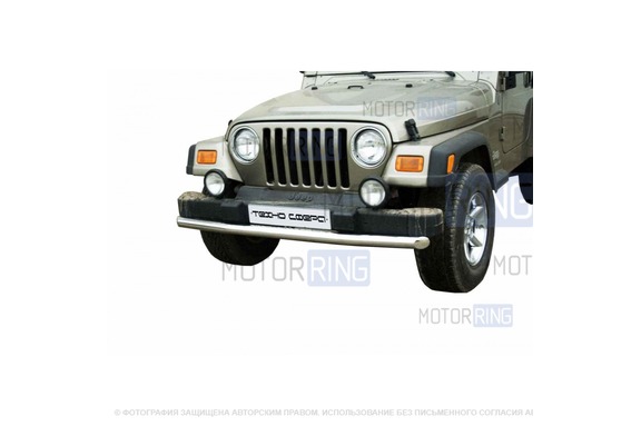 Защита переднего бампера ТехноСфера d63,5 из нержавеющей стали для Jeep Wrangler 1996-2006 г.в.
