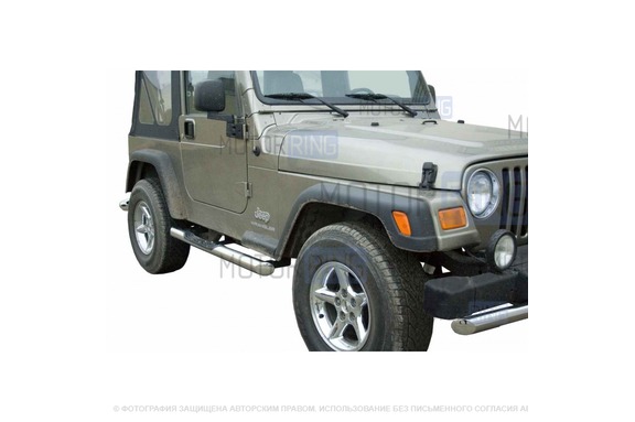 Защита порогов ТехноСфера d76  для Jeep Wrangler 1996-2006 г.в.