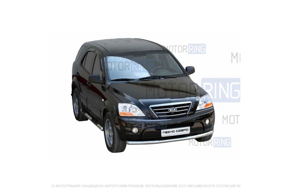 Защита переднего бампера ТехноСфера Труба d63,5  для KIA Sorento LX 2006-2011 г.в.