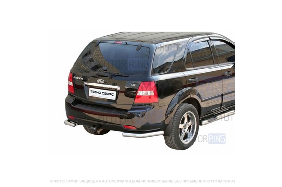 Защита заднего бампера ТехноСфера Уголки d63,5  для KIA Sorento LX 2006-2011 г.в.
