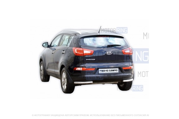 Защита заднего бампера ТехноСфера Уголки d51  для KIA Sportage 2014-2016 г.в.