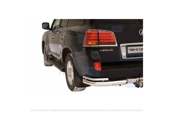 Защита заднего бампера ТехноСфера Уголки двойные d76  для Lexus 570 2007-2012 г.в.