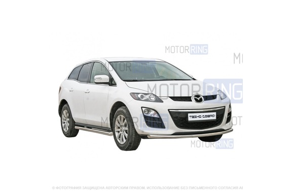 Защита переднего бампера ТехноСфера Труба d51 для Mazda CX-7 2009-2012 г.в.