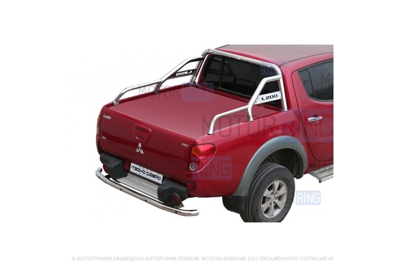 Защита заднего бампера ТехноСфера d63,5 из нержавеющей стали для Mitsubishi L200 2006-2014 г.в.