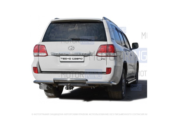 Защита заднего бампера ТехноСфера стальная Каскад для Toyota Land Cruiser 200 с 2007 г.в.