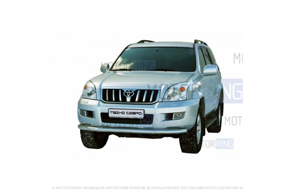 Защита переднего бампера ТехноСфера стальная Труба d63,5 для Toyota Land Cruiser Prado 120 2002-2009 г.в.