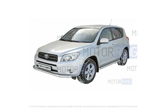 Защита переднего бампера ТехноСфера Труба d63,5 для Toyota RAV IV 2005-2010 г.в.