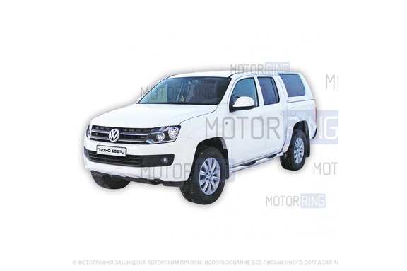 Защита порогов ТехноСфера Труба с проступью d63,5 для Volkswagen Amarok 2010-2016 г.в.