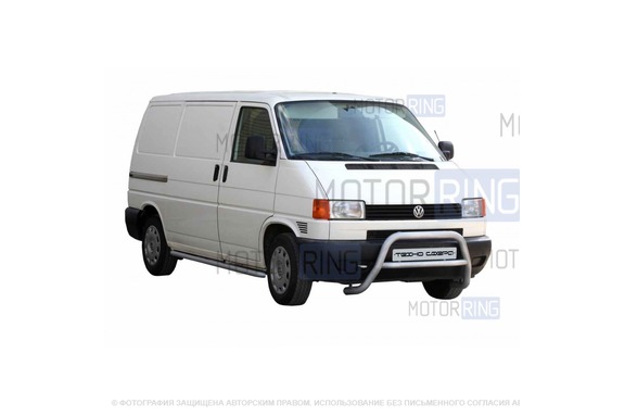 Защита порогов ТехноСфера из нержавеющей стали d51 для Volkswagen Transporter 1990-2003 г.в.