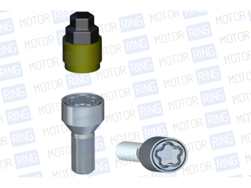 Купить Комплект секретных болтов LS с защитным кольцом М12х1.5 53мм с 2 ...