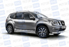 Защита порогов PT Group вогнутая 63мм из нержавеющей стали для Nissan Terrano с 2014 г.в.