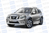 Защита порогов PT Group 51мм с алюминиевой площадкой для Nissan Terrano 2014