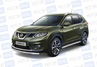 Защита переднего бампера PT Group одинарная 63мм из нержавеющей стали для Nissan X-Trail с 2015 г.в.
