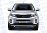 Защита переднего бампера PT Group одинарная 63мм из нержавеющей стали для KIA Sorento 2014-2020 г.в.