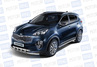 Защита порогов PT Group вогнутая 63мм из нержавеющей стали для KIA Sportage 2016 г.в.