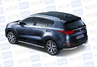 Защита порогов PT Group вогнутая 63мм из нержавеющей стали для KIA Sportage 2016 г.в.