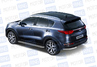 Защита порогов PT Group 51мм из нержавеющей стали с алюминиевой площадкой для KIA Sportage с 2016 г.в.
