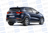 Защита заднего бампера PT Group угловая 63мм из нержавеющей стали для KIA Sportage с 2016 г.в.