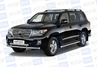 Защита порогов PT Group окантовка 51мм из нержавеющей стали для Toyota Land Cruiser 200 с 2014 г.в.