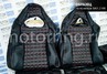 Обивка (не чехлы) сидений Recaro экокожа (центр с перфорацией и цветной строчкой Ромб/Квадрат) для ВАЗ 2111, 2112, Лада Приора хэтчбек, универсал