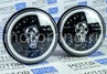 Светодиодные фары TheBestPartner 7 дюймов Череп черные с LED кольцом повторителя поворотника и ДХО для ВАЗ 2101, 2102, Лада 4х4, Нива Легенд