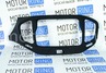 Накладка консоли панели приборов обшитая экокожей с цветной строчкой для Лада Веста