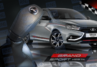 Модельная ручка КПП Ferrum Group Grand Sport из экокожи с алькантарой, шильдиком и пыльником для Лада Веста