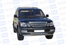 Защита переднего бампера ТехноСфера Труба двойная d63,5  для Lexus LX470 1998-2007 г.в.