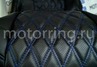 Комплект для сборки сидений Recaro экокожа (центр с перфорацией и цветной строчкой Ромб/Квадрат) для ВАЗ 2111, 2112, Лада Приора хэтчбек, универсал