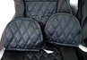 Обивка (не чехлы) сидений Recaro экокожа гладкая с цветной строчкой Ромб/Квадрат для ВАЗ 2111, 2112, Лада Приора хэтчбек, универсал