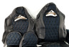 Обивка (не чехлы) сидений Recaro экокожа с алькантарой (цветная строчка Ромб/Квадрат) для ВАЗ 2110, Лада Приора седан