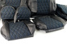 Обивка (не чехлы) сидений Recaro экокожа с алькантарой (цветная строчка Ромб/Квадрат) для ВАЗ 2110, Лада Приора седан
