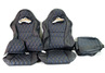 Обивка (не чехлы) сидений Recaro экокожа гладкая с цветной строчкой Ромб/Квадрат для ВАЗ 2111, 2112, Лада Приора хэтчбек, универсал