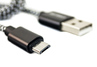 USB-кабель с разъемом microUSB в тканевой оплетке
