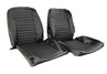 Обивка (не чехлы) сидений Recaro экокожа (центр с перфорацией) с цветной строчкой Ромб/Квадрат для ВАЗ 2108-21099, 2113-2115, 5-дверная Нива 2131