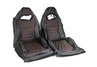 Обивка (не чехлы) сидений Recaro экокожа (центр с перфорацией и цветной строчкой Ромб/Квадрат) для ВАЗ 2110, Лада Приора седан