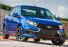 Накладка переднего бампера Спорт в стиле Drive Active красная для Лада Гранта FL