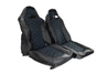 Обивка (не чехлы) сидений Recaro экокожа с алькантарой (цветная строчка Соты) для ВАЗ 2110, Лада Приора седан