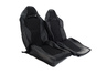 Обивка (не чехлы) сидений Recaro экокожа с тканью Полет (цветная строчка Ромб/Квадрат) для ВАЗ 2110, Лада Приора седан