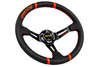 Спортивный руль MOMO Drifting Black обод из экокожи с красными кольцами для ВАЗ 2101-2115, Лада Калина, Гранта, Приора, 4х4, Нива Легенд, Нива Тревел, Шевроле Нива