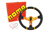 Спортивный руль MOMO Drifting Yellow обод из экокожи с желтыми кольцами для ВАЗ 2101-2115, Лада Калина, Гранта, Приора, 4х4, Нива Легенд, Нива Тревел, Шевроле Нива