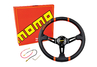 Спортивный руль MOMO Drifting Black обод под карбон с красными кольцами для ВАЗ 2101-2115, Лада Калина, Гранта, Приора, 4х4, Нива Легенд, Нива Тревел, Шевроле Нива