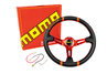 Спортивный руль MOMO Drifting Red обод под карбон с красными кольцами для ВАЗ 2101-2115, Лада Калина, Гранта, Приора, 4х4, Нива Легенд, Нива Тревел, Шевроле Нива